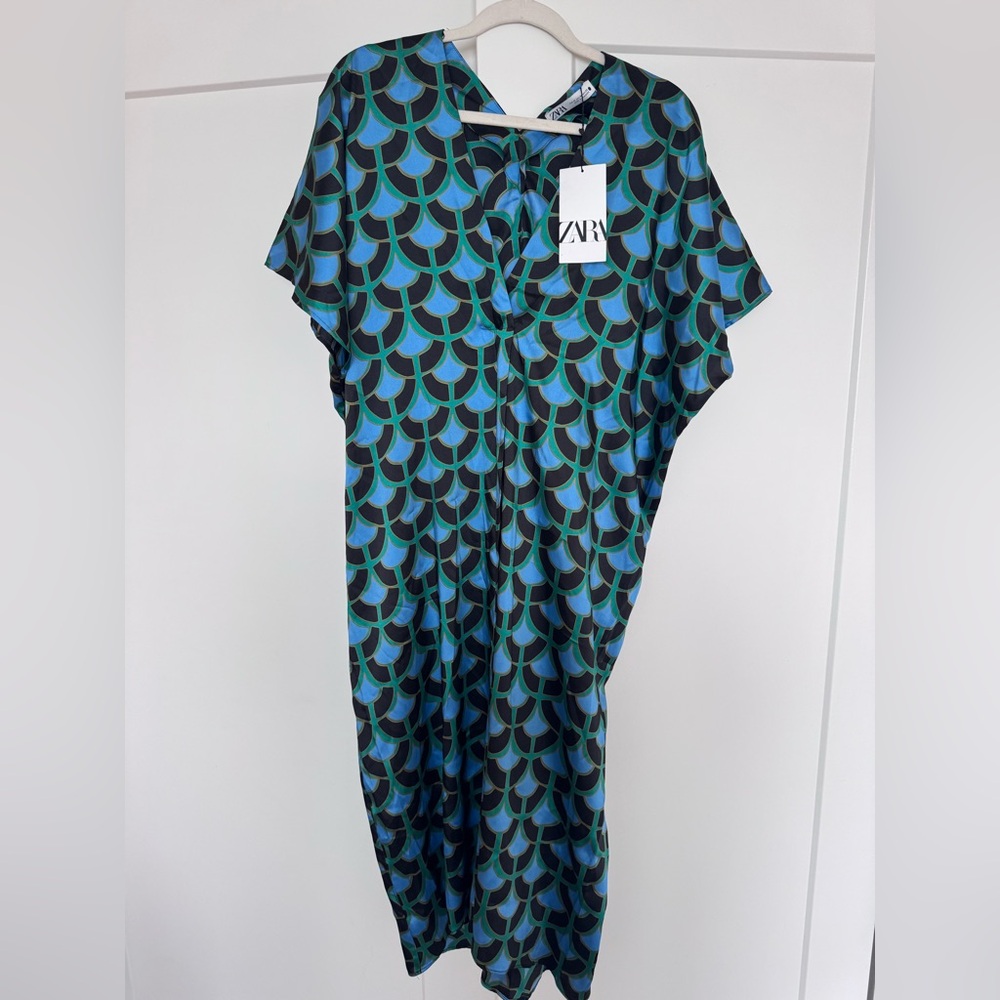 ZARA Blue & Green Caftan / Long Dress